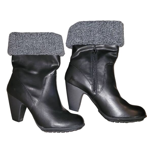 Mootsies Tootsies faux fur boots booties black size 8M - Picture 3 of 7